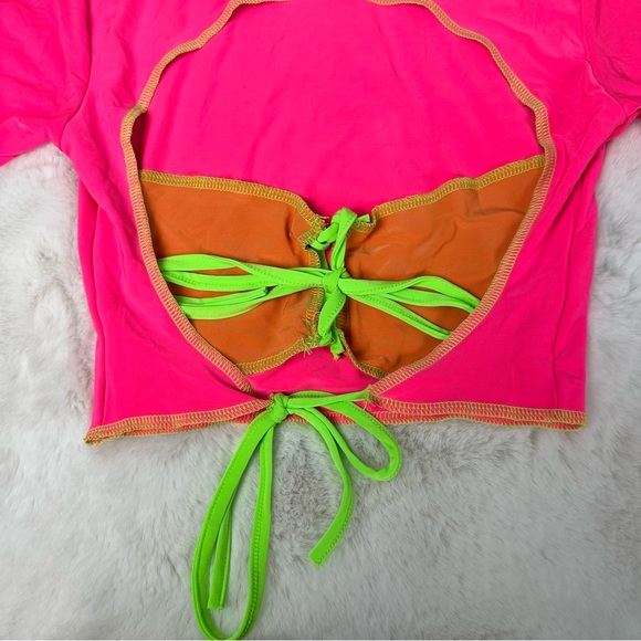 Pretty Little Thing Shape Pink Cut Out Crop Top - Picture 10 of 12